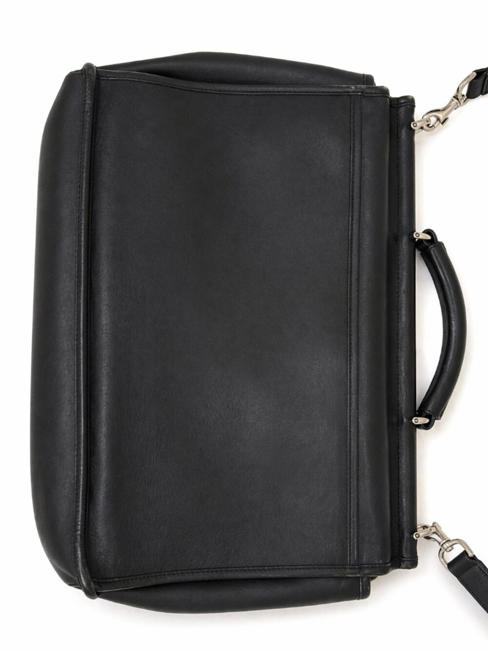 Coach Beekman Black Leather Briefcase Messenger Laptop Bag Strap Authentic - Picture 3 of 7